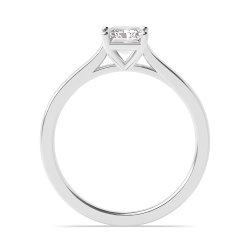 4 Prong Radiant Cross Over Classic Solitaire Engagement Ring