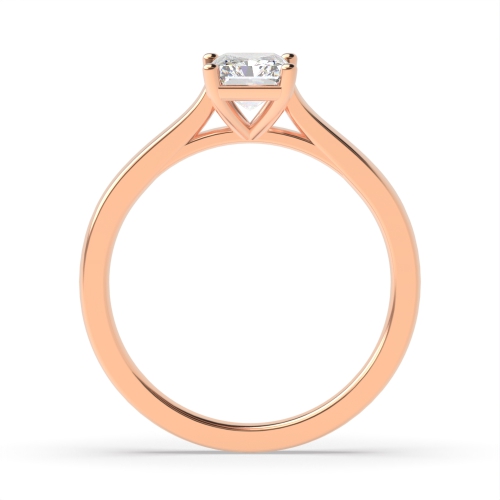 4 Prong Radiant Rose Gold Crossover classic Engagement Rings