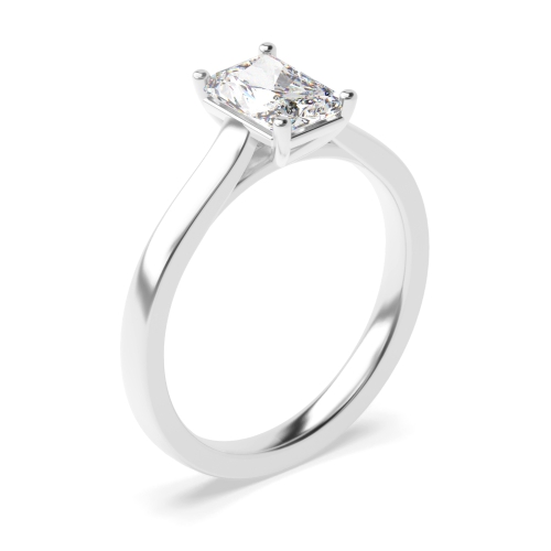 4 Prong Radiant Platinum Crossover classic Engagement Rings