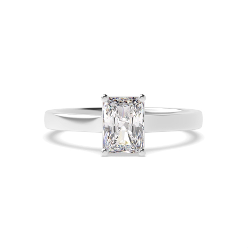 4 Prong Radiant Platinum Crossover classic Engagement Rings