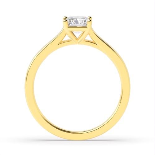 4 Prong Radiant Yellow Gold Crossover classic Engagement Rings