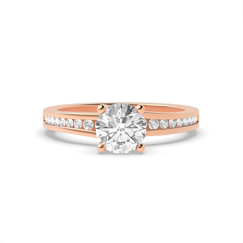 4 Prong Round Rose Gold Crossover claw Engagement Rings