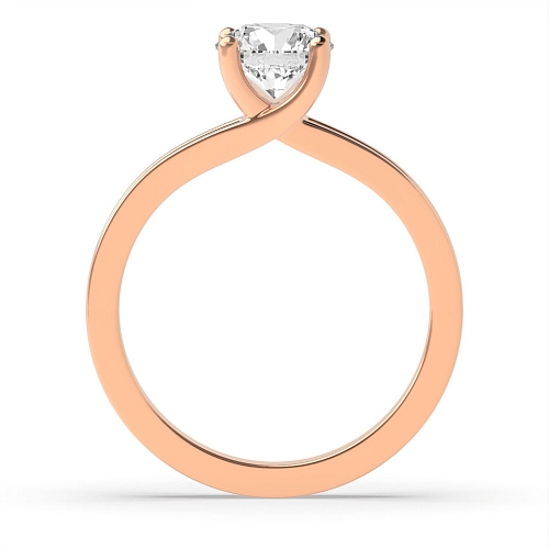 4 Prong Round Rose Gold Crossover claw Engagement Rings