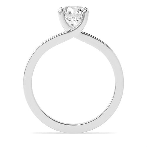 4 Prong Round Crossover claw Side Stone Engagement Rings