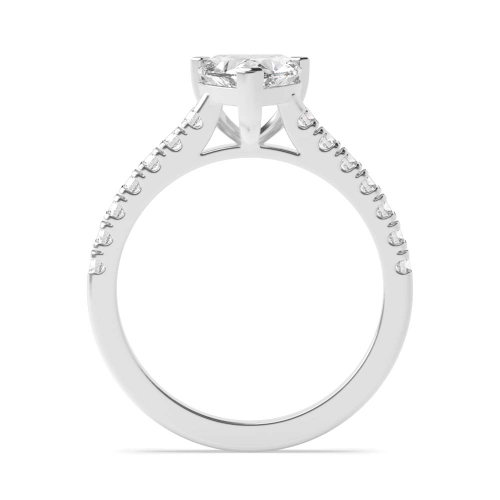 Prong Heart Classic Set Side Stone Engagement Ring