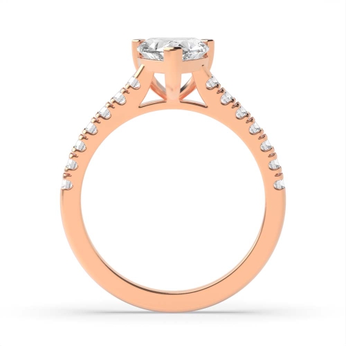 Prong Heart Rose Gold Classic set Engagement Rings