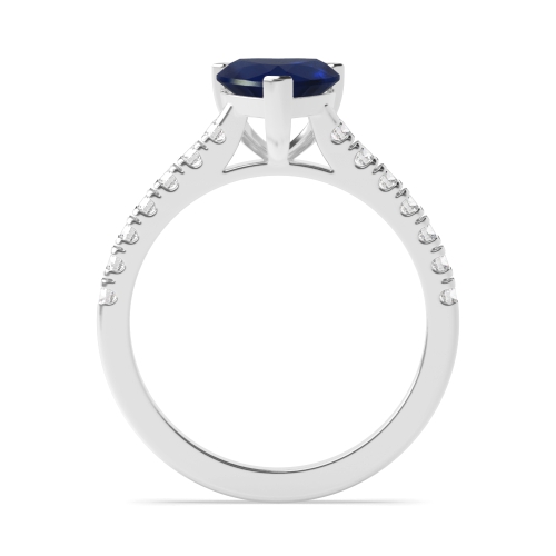 Prong Heart Classic set Blue Sapphire Engagement Rings