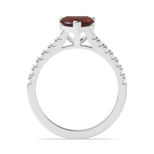 Prong Heart Classic set Garnet Engagement Rings