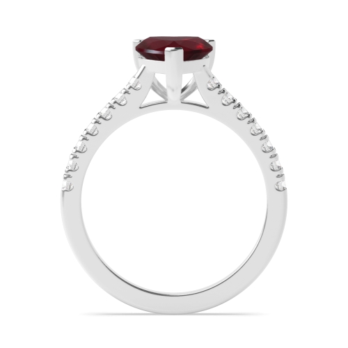 Prong Heart Classic set Ruby Engagement Rings