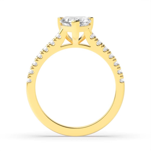 Prong Heart Yellow Gold Classic set Engagement Rings
