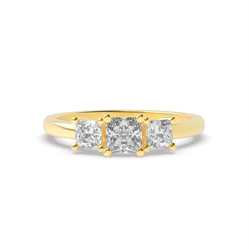 4 Prong Princess Yellow Gold Delicate Engagement Rings