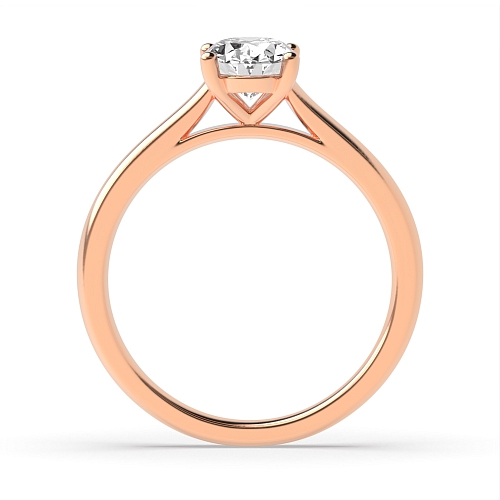 4 Prong Oval Rose Gold Classic basket set Engagement Rings