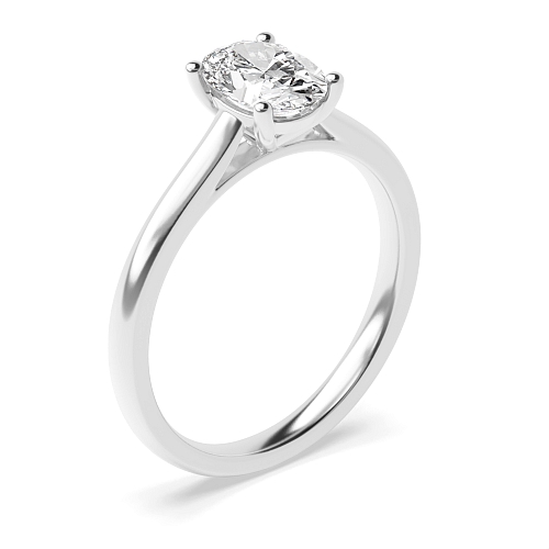 4 Prong Oval Classic basket set Solitaire Engagement Rings