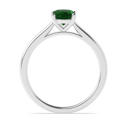4 Prong Oval Classic basket set Emerald Engagement Rings
