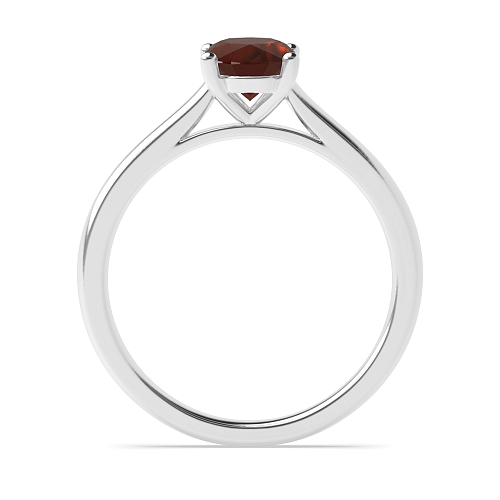 4 Prong Oval Classic basket set Garnet Engagement Rings