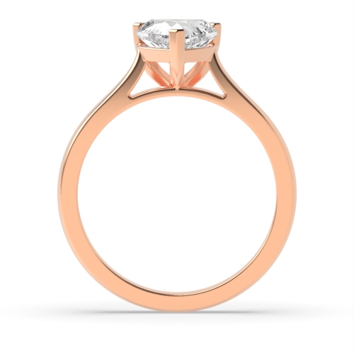 Prong Heart Rose Gold Classic basket set Engagement Rings