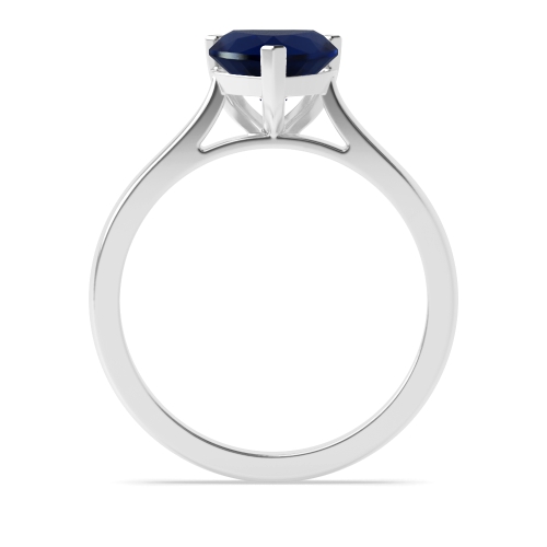 Prong Heart Classic basket set Blue Sapphire Engagement Rings