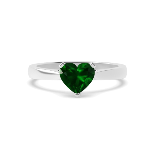 Prong Heart Classic basket set Emerald Engagement Rings