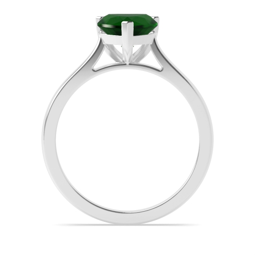 Prong Heart Classic basket set Emerald Engagement Rings
