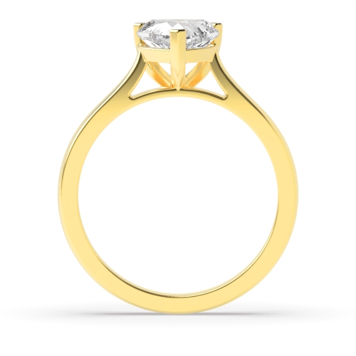 Prong Heart Yellow Gold Classic basket set Engagement Rings