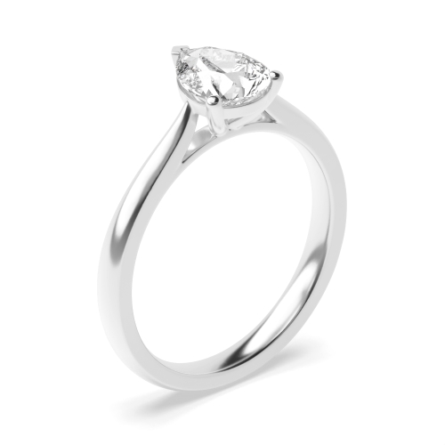 Classic Setting Pear Shape Solitaire Moissanite Engagement Rings