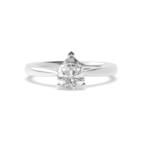 Prong Pear Tapering Shoulder Solitaire Engagement Ring