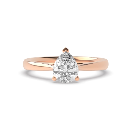 Prong Pear Rose Gold Tapering shoulder Engagement Rings