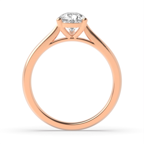 Prong Pear Rose Gold Tapering shoulder Engagement Rings