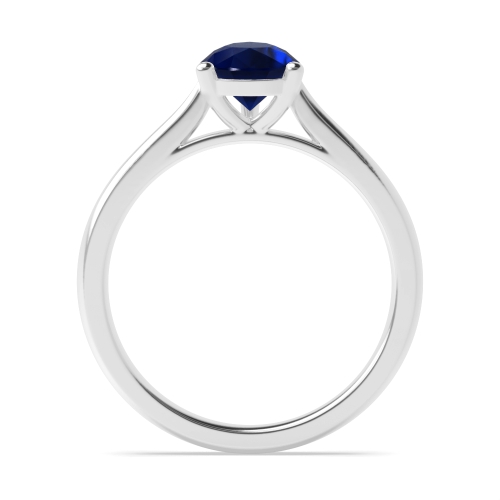 Prong Pear Tapering shoulder Blue Sapphire Engagement Rings