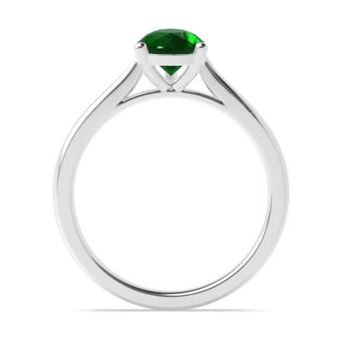 Prong Pear Tapering shoulder Emerald Engagement Rings
