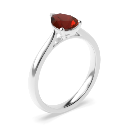 Prong Pear Tapering shoulder Garnet Engagement Rings