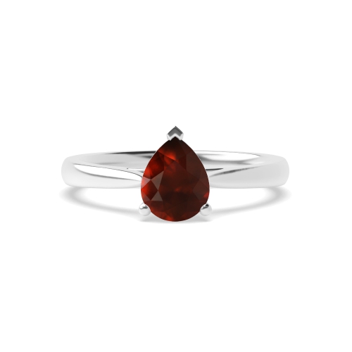 Prong Pear Tapering shoulder Garnet Engagement Rings