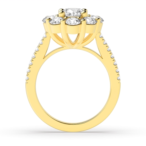 4 Prong Round Yellow Gold Big Engagement Rings