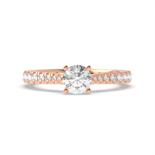 4 Prong Round Rose Gold Vintage style antique Engagement Rings