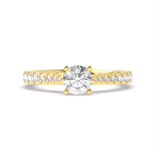 4 Prong Round Yellow Gold Vintage style antique Engagement Rings