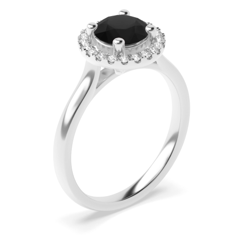 Prong Setting Round Diamond Halo Engagement Ring