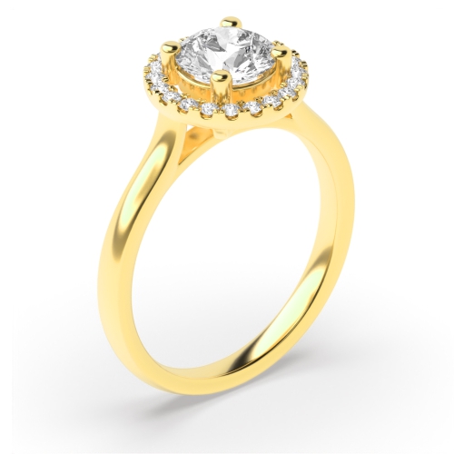 Buy Prong Setting Round Diamond Halo Engagement Ring - Abelini