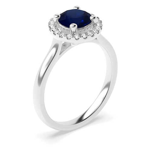 Plain Shoulder Blue Sapphire Engagement Rings