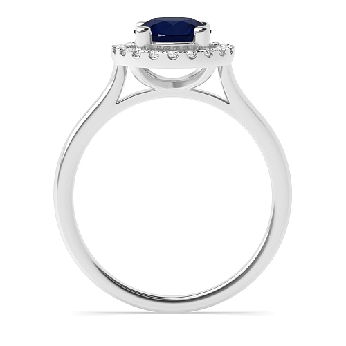 Plain Shoulder Blue Sapphire Engagement Rings