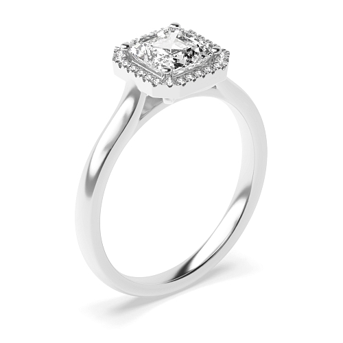 Asscher Plain Shoulder Engagement Rings