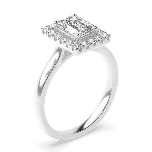 Emerald Plain Shoulder Engagement Rings