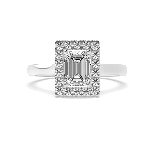 Emerald Plain Shoulder Engagement Rings