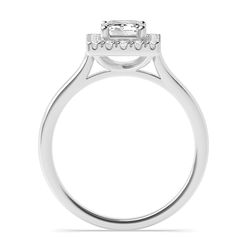 Emerald Plain Shoulder Engagement Rings