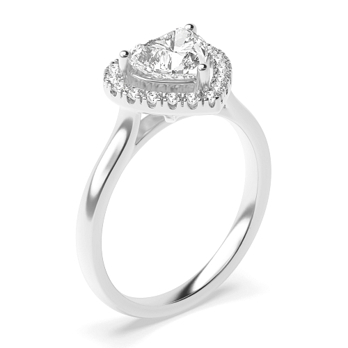 Prong Heart Plain Shoulder Engagement Rings