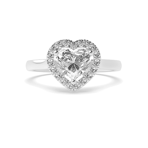 Prong Heart Plain Shoulder Engagement Rings