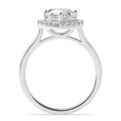 Prong Heart Plain Shoulder Engagement Rings