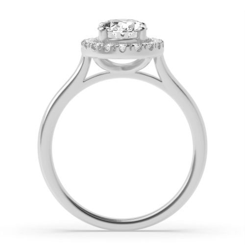 4 Prong Oval Plain Shoulder Side Stone Engagement Rings