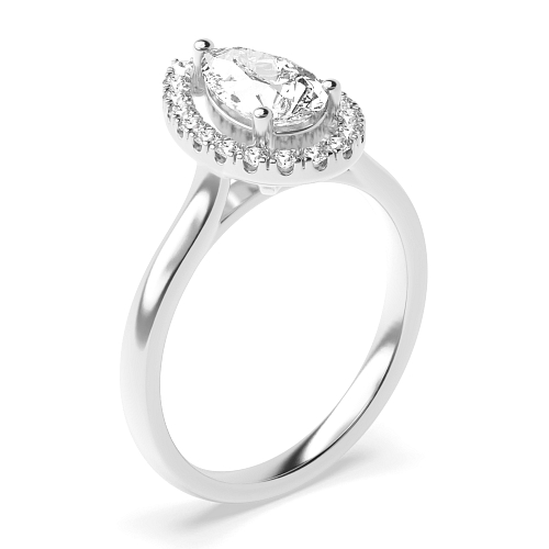 Prong Pear Plain Shoulder Engagement Rings