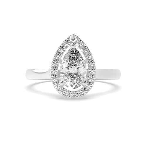 Prong Pear Plain Shoulder Engagement Rings