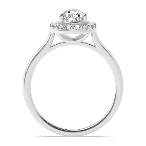 Prong Pear Plain Shoulder Engagement Rings